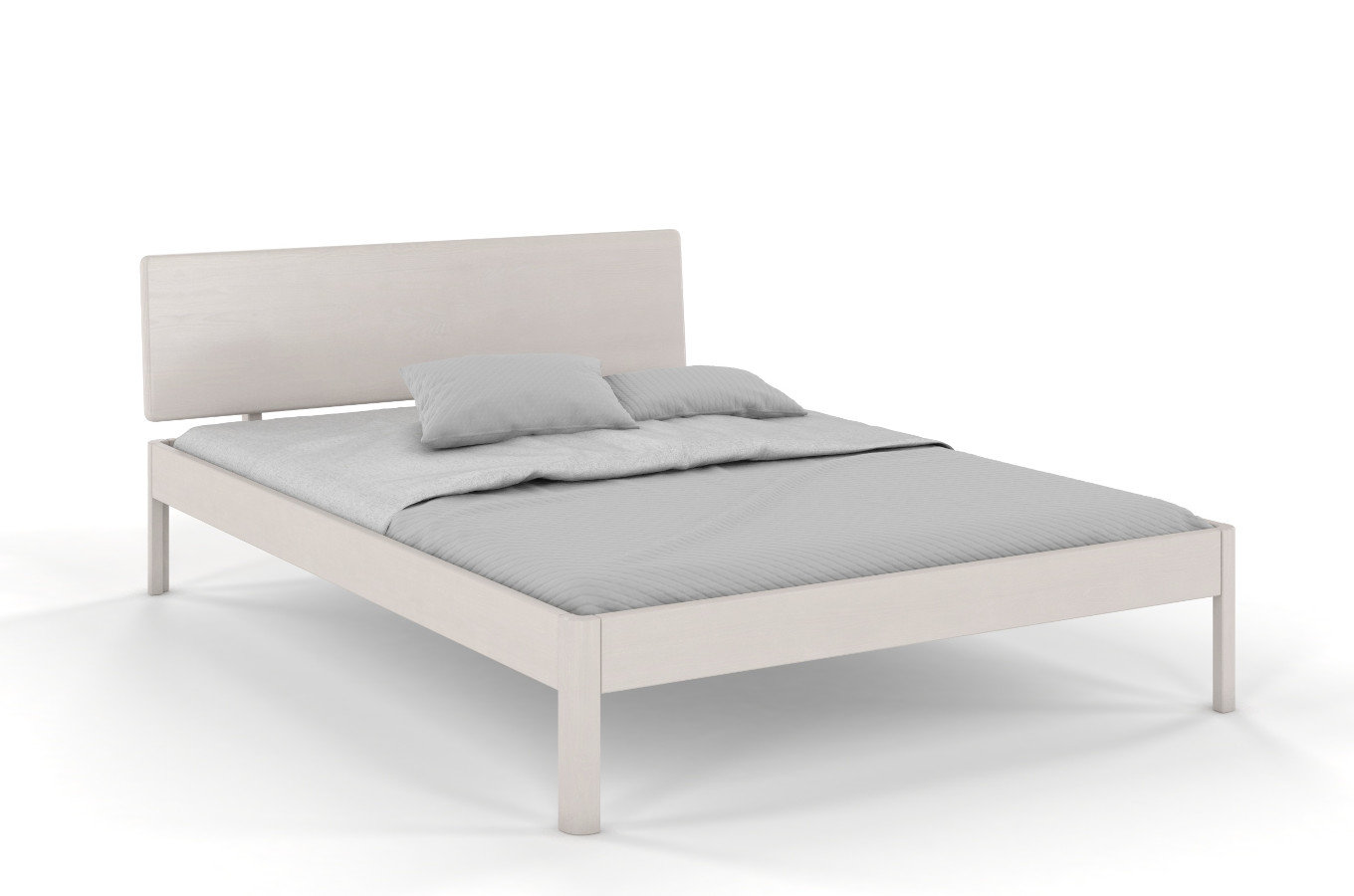 Łóżko drewniane sosnowe Visby AMMER / 200x200 cm, kolor biały