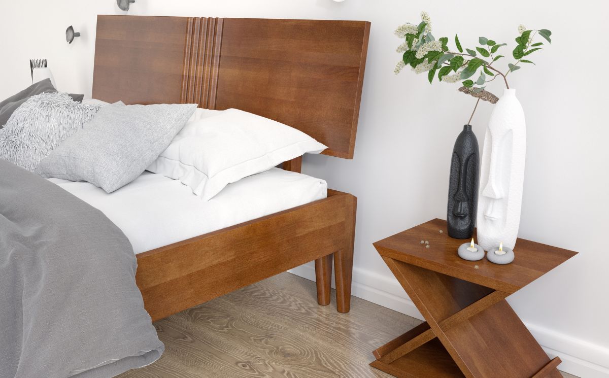 Bukowe łóżko do sypialni Visby POZNAŃ