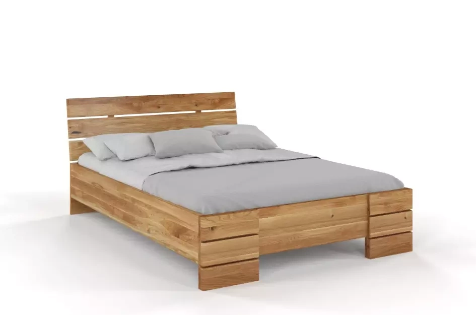Łóżko drewniane dębowe Visby Sandemo High / 90x200 cm, olej naturalny