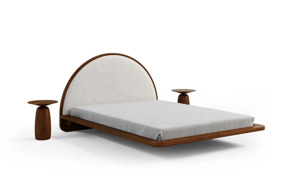 Łóżko lewitujące drewniane bukowe Visby MOMOKO / 180x200 cm, kolor orzech