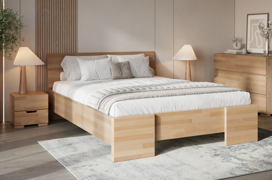 Łóżko drewniane bukowe Visby Hessler High