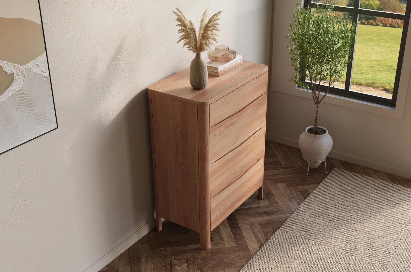 Drewniana komoda bukowa Visby MODENA 80 / kolor naturalny