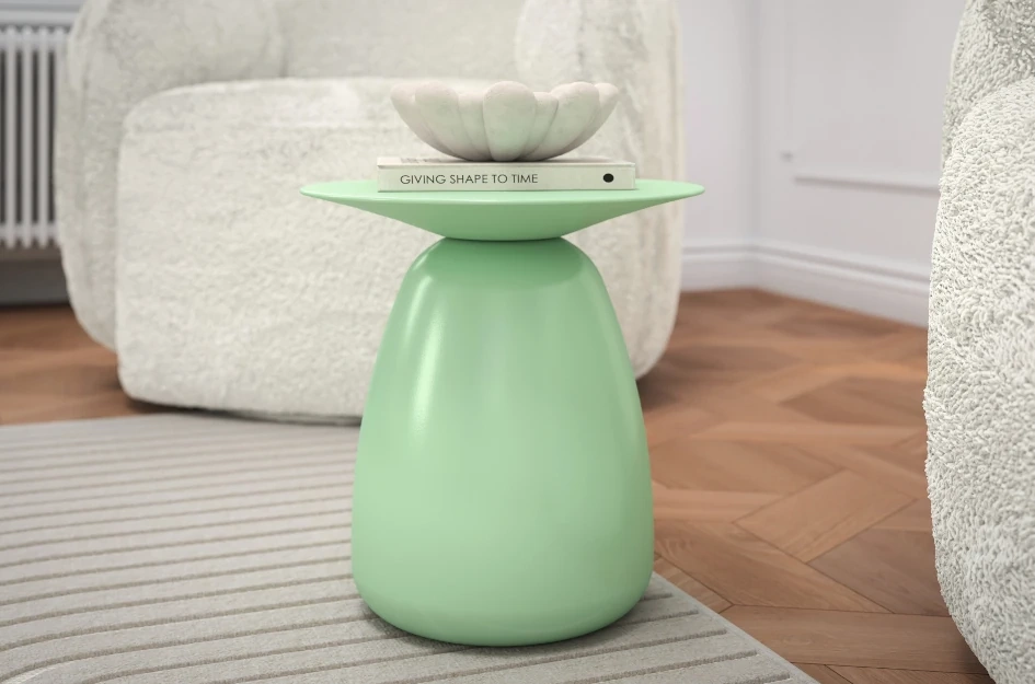 Stolik drewniany BAOBAB 34 różne kolory, wys. 34 cm / kolor pudrowa zieleń