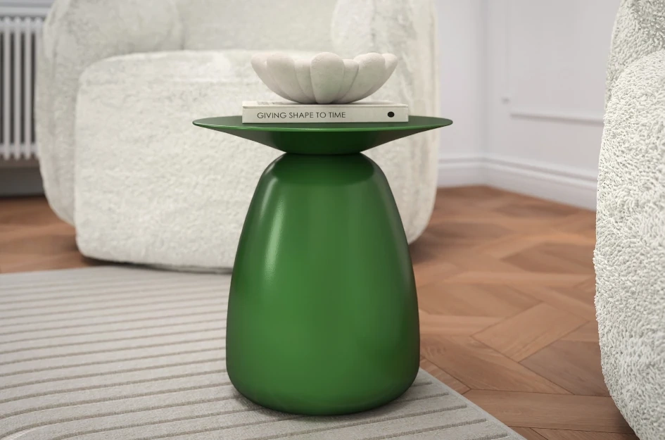 Stolik drewniany BAOBAB 34 różne kolory, wys. 34 cm / kolor groszkowa zieleń