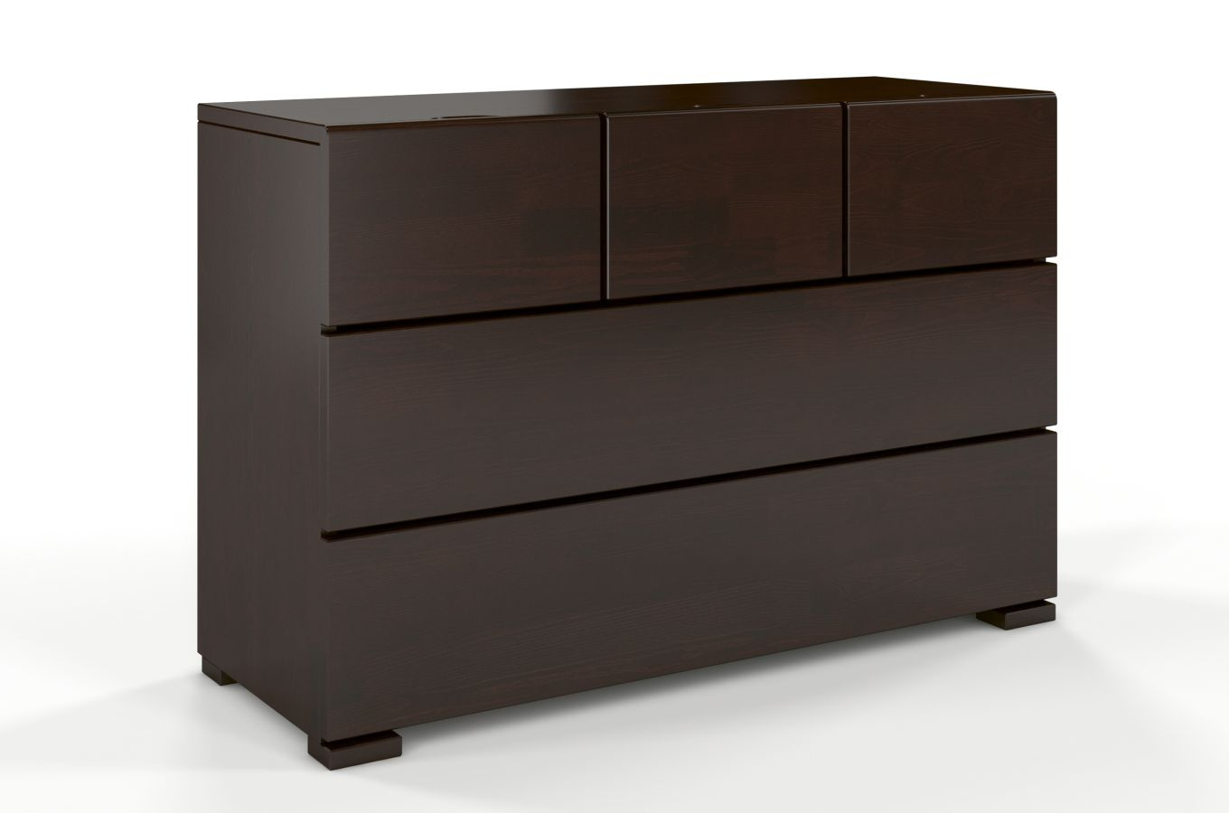 Drewniana komoda sosnowa Visby Hessler 3+2 / kolor palisander