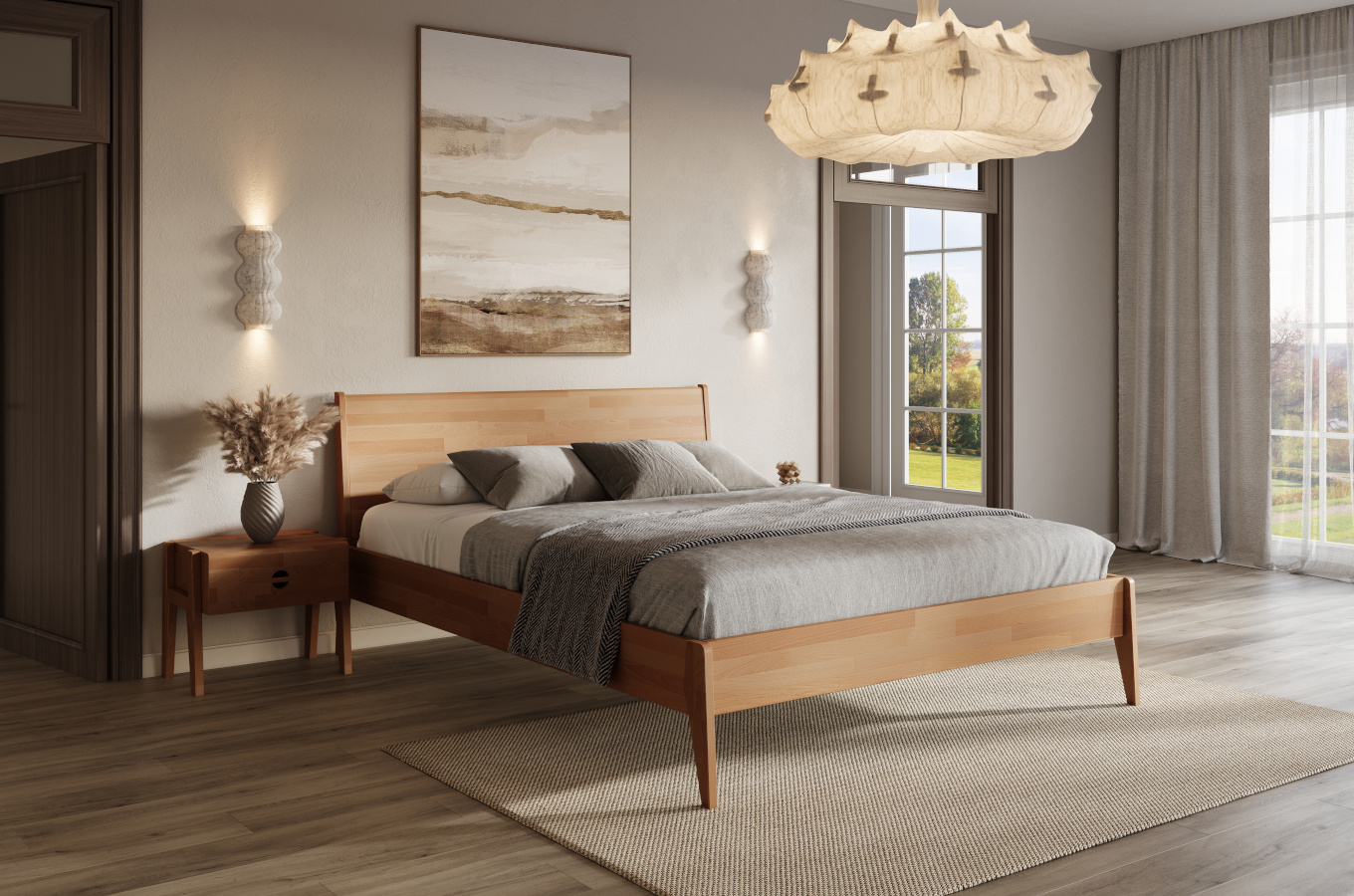 Szafka nocna drewniana bukowa Visby RADOM