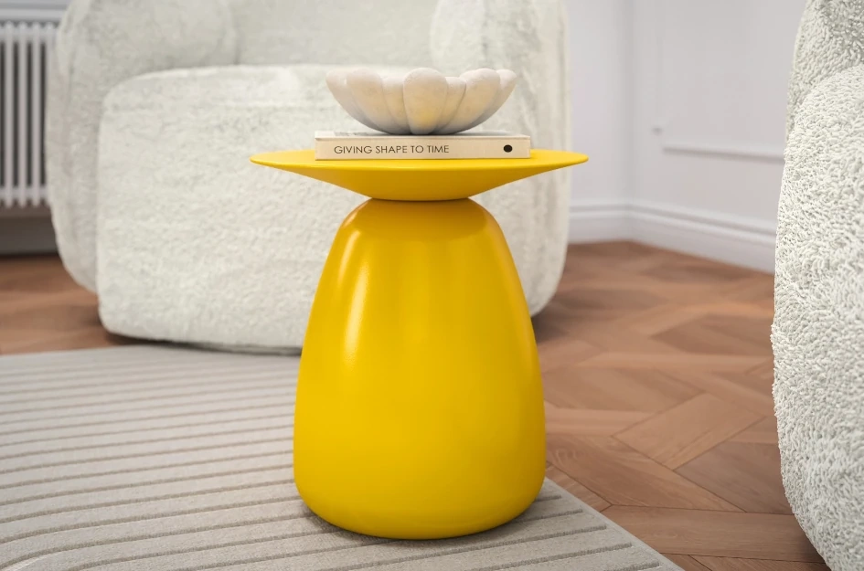 Stolik drewniany BAOBAB 34 różne kolory, wys. 34 cm / kolor żółty