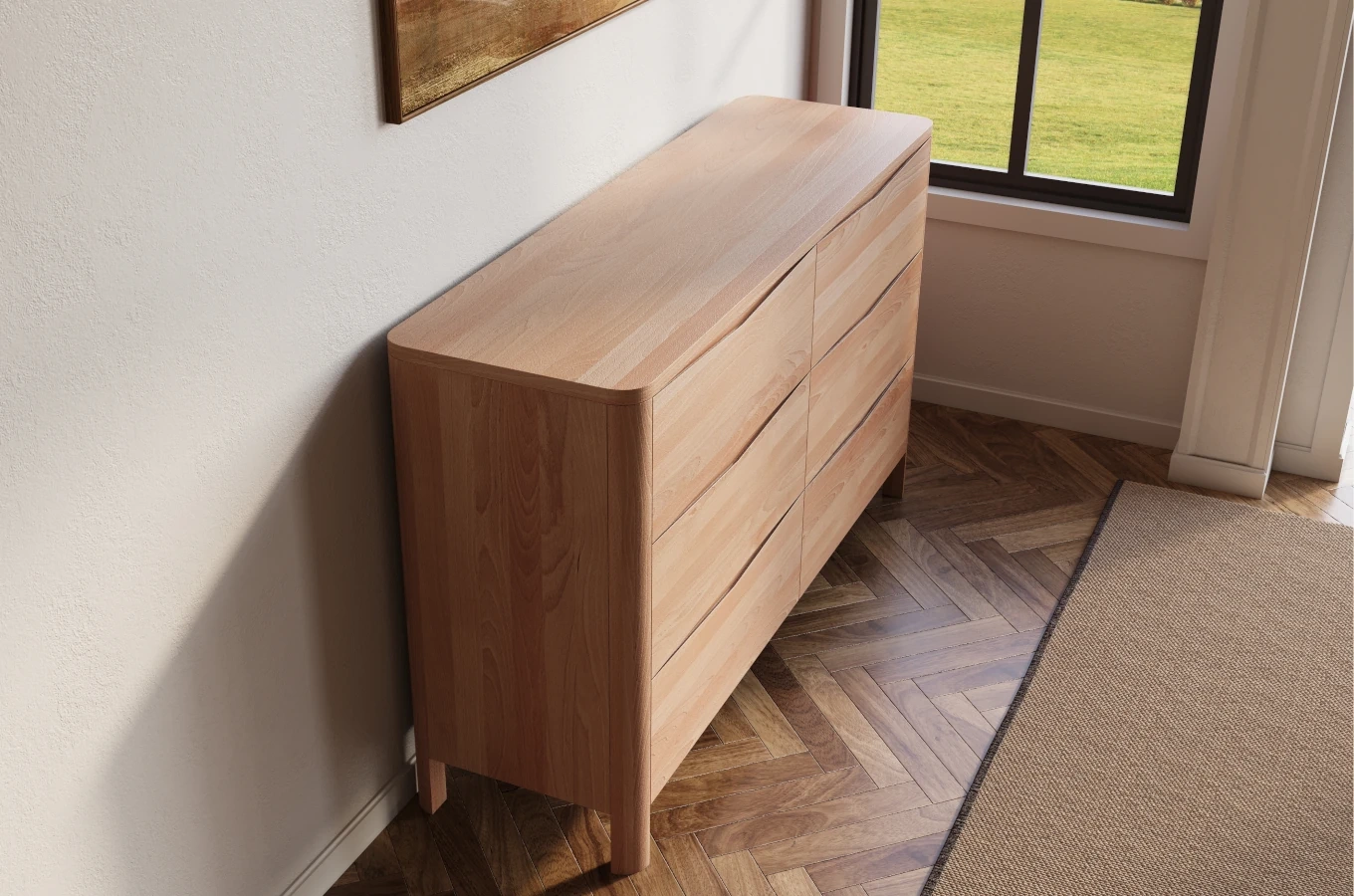 Drewniana komoda bukowa Visby MODENA LOW 150