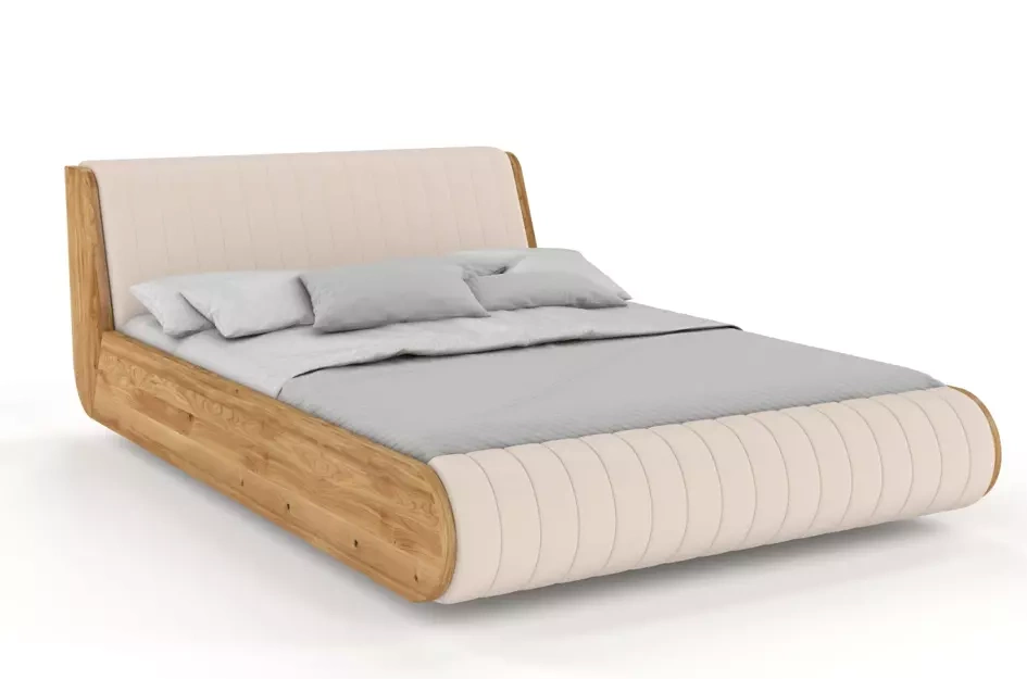 Łóżko lewitujące drewniane dębowe Visby HARALD / 120x200 cm, olej naturalny, zagłówek Trinity 02