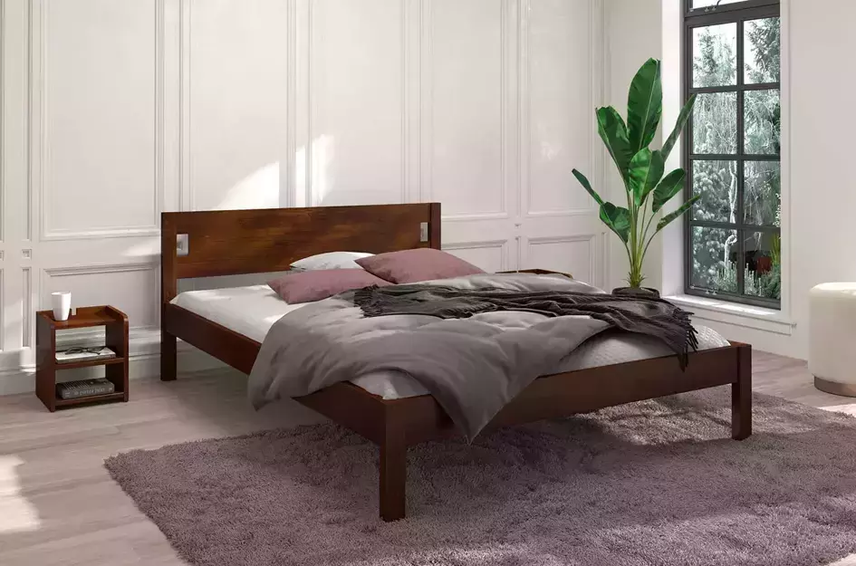 ZESTAW: Łóżko drewniane sosnowe Visby LAXBAKEN + Materac kieszeniowy Visby KARLSKRONA / z wełną i kokosem