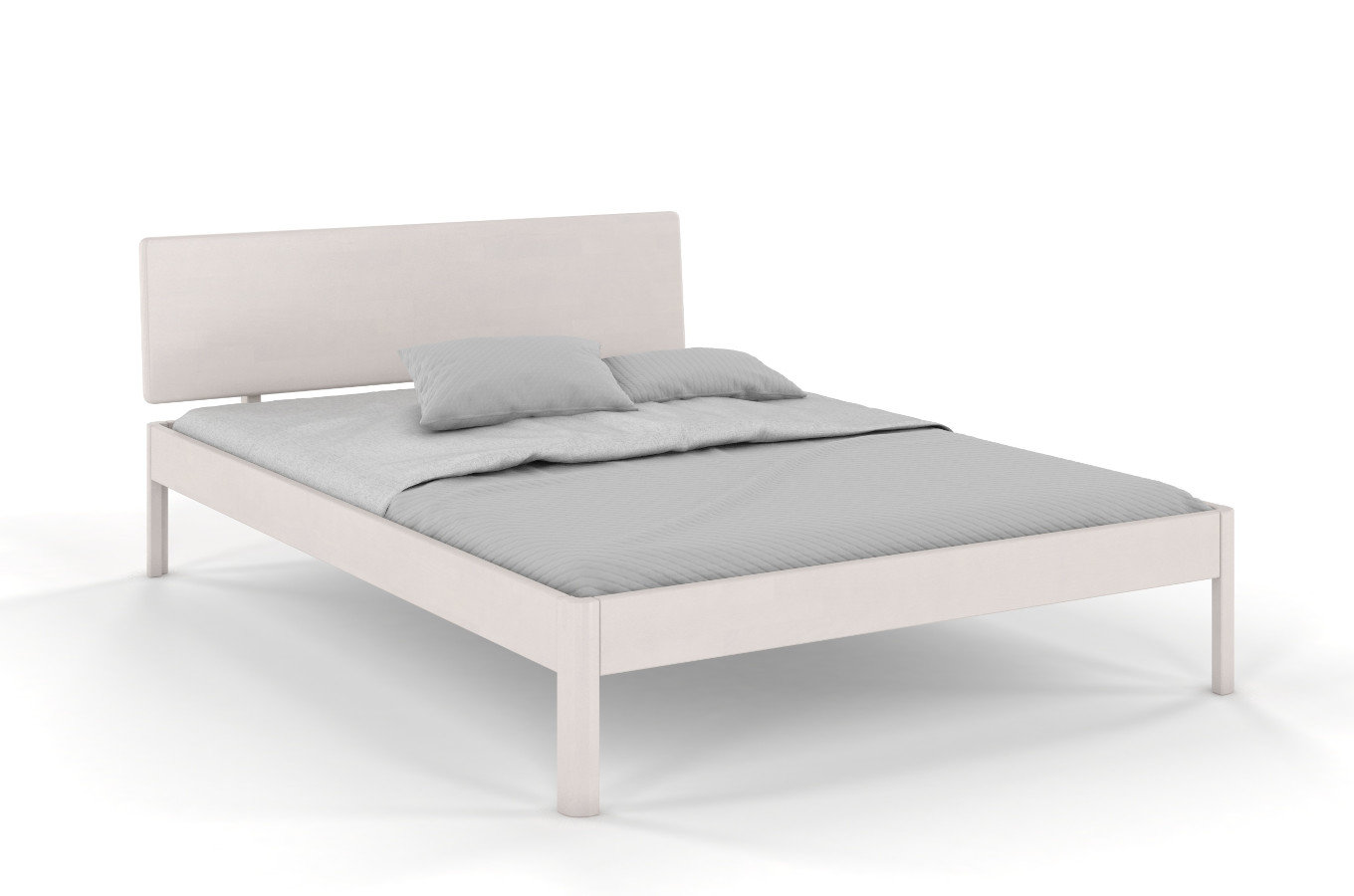  Łóżko drewniane bukowe Visby AMMER / 180x200 cm, kolor biały