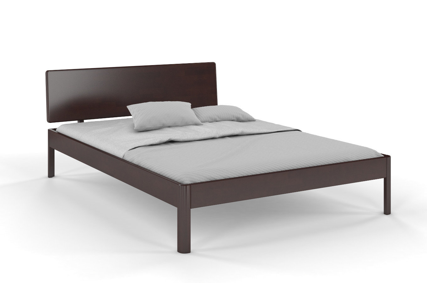  Łóżko drewniane bukowe Visby AMMER / 200x200 cm, kolor palisander