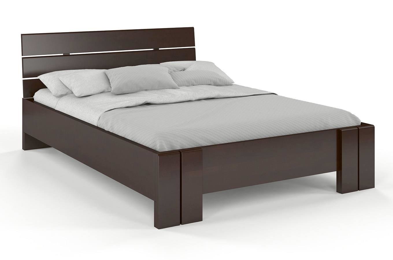 Łóżko drewniane bukowe Visby ARHUS High / 140x200 cm, kolor palisander