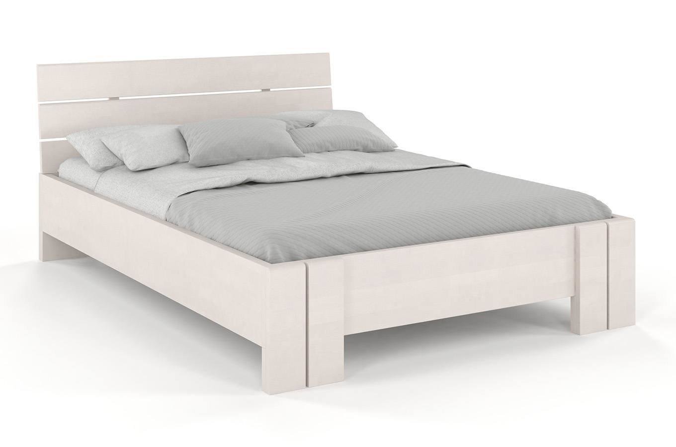 Łóżko drewniane bukowe Visby ARHUS High BC (Skrzynia na pościel) / 120x200 cm, kolor biały