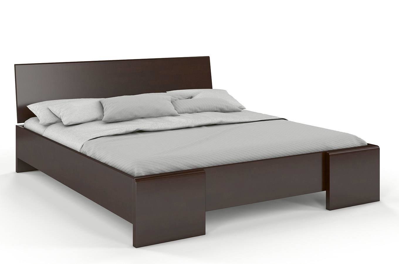 Łóżko drewniane bukowe Visby HESSLER High & LONG (długość + 20 cm) / 160x220 cm, kolor palisander