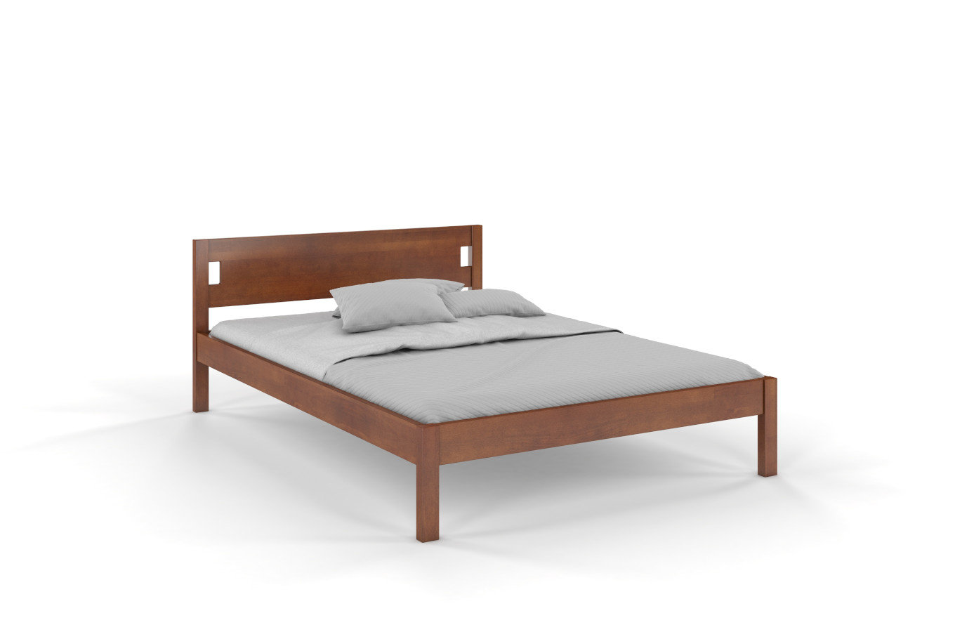 Łóżko drewniane bukowe Visby LAXBAKEN / 180x200 cm, kolor orzech