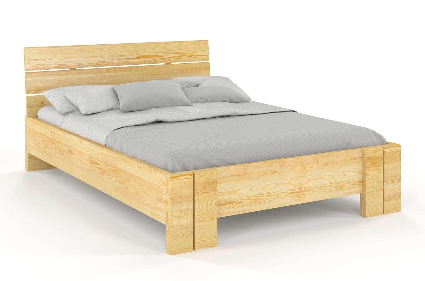Łóżko drewniane sosnowe Visby Arhus High & BC (Skrzynia na pościel) / 200x200 cm, kolor naturalny