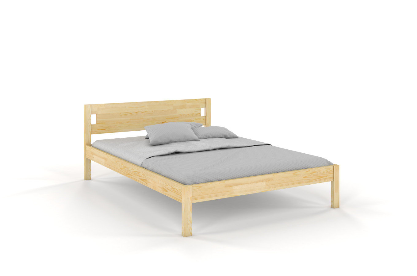 Łóżko drewniane sosnowe Visby LAXBAKEN / 140x200 cm, kolor naturalny
