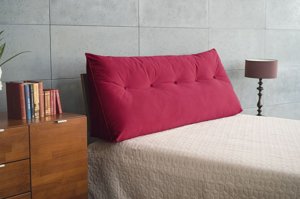  Czerwona poduszka dzienna Visby TRIANGEL na drewniany zagłówek łóżka do sypialni / tkanina French Velvet 663