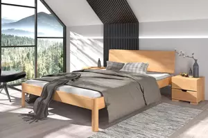  Łóżko drewniane bukowe Visby AMMER / 180x200 cm, kolor naturalny