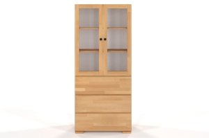 Drewniana bukowa witryna ze szklanymi drzwiami Visby SANDEMO 3S80