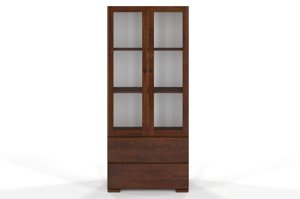 Drewniana sosnowa witryna ze szklanymi drzwiami Visby SANDEMO 2S80 / kolor biały