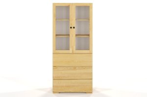 Drewniana sosnowa witryna ze szklanymi drzwiami Visby SANDEMO 3S80
