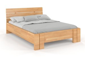 Łóżko drewniane bukowe Visby ARHUS High BC (Skrzynia na pościel) / 140x200 cm, kolor orzech