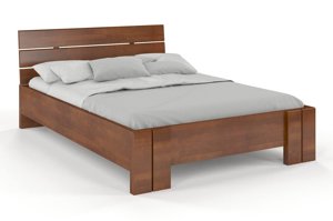 Łóżko drewniane bukowe Visby ARHUS High BC (Skrzynia na pościel) / 200x200 cm, kolor palisander