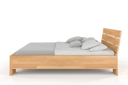 Łóżko drewniane bukowe Visby Arhus High & LONG (długość + 20 cm) / 200x220 cm, kolor orzech