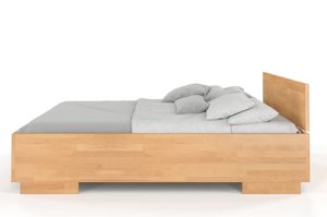 Łóżko drewniane bukowe Visby Bergman High / 120x200 cm, kolor orzech