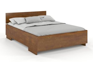 Łóżko drewniane bukowe Visby Bergman High / 140x200 cm, kolor orzech