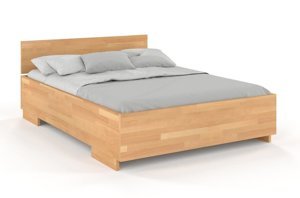 Łóżko drewniane bukowe Visby Bergman High / 160x200 cm, kolor biały