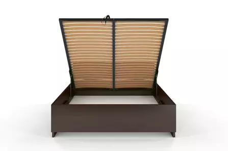 Łóżko drewniane bukowe Visby Bergman High BC Long (skrzynia na pościel) / 120x220 cm, kolor palisander