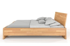 Łóżko drewniane bukowe Visby Hessler High BC (skrzynia na pościel) / 120x200 cm, kolor orzech