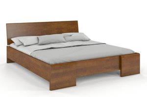 Łóżko drewniane bukowe Visby Hessler High BC (skrzynia na pościel) / 120x200 cm, kolor palisander