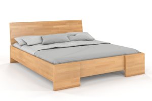 Łóżko drewniane bukowe Visby Hessler High BC (skrzynia na pościel) / 160x200 cm, kolor palisander