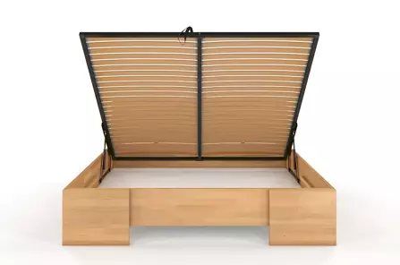 Łóżko drewniane bukowe Visby Hessler High BC (skrzynia na pościel) / 180x200 cm, kolor naturalny