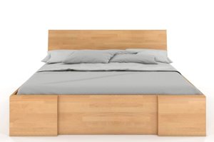 Łóżko drewniane bukowe Visby Hessler High Drawers (z szufladami) / 120x200 cm, kolor palisander