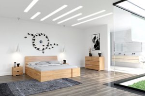 Łóżko drewniane bukowe Visby Hessler High Drawers (z szufladami) / 180x200 cm, kolor naturalny
