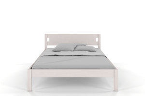 Łóżko drewniane bukowe Visby LAXBAKEN / 140x200 cm, kolor biały