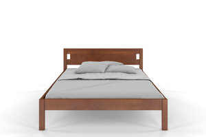 Łóżko drewniane bukowe Visby LAXBAKEN / 160x200 cm, kolor orzech