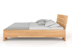 Łóżko drewniane bukowe Visby SANDEMO High BC Long (Skrzynia na pościel) / 140x220 cm, kolor palisander