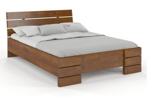 Łóżko drewniane bukowe Visby SANDEMO High BC Long (Skrzynia na pościel) / 160x220 cm, kolor palisander