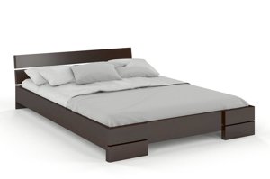 Łóżko drewniane bukowe Visby Sandemo / 120x200 cm, kolor orzech