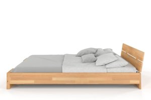 Łóżko drewniane bukowe Visby Sandemo / 140x200 cm, kolor orzech