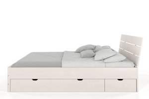 Łóżko drewniane bukowe Visby Sandemo High Drawers (z szufladami) / 180x200 cm, kolor naturalny