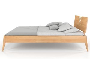 Łóżko drewniane bukowe Visby WOŁOMIN / 140x200 cm, kolor orzech