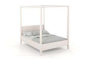 Łóżko drewniane bukowe z baldachimem Visby CANOPY / 120x200 cm, kolor biały