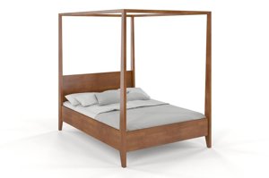 Łóżko drewniane bukowe z baldachimem Visby CANOPY / 140x200 cm, kolor naturalny